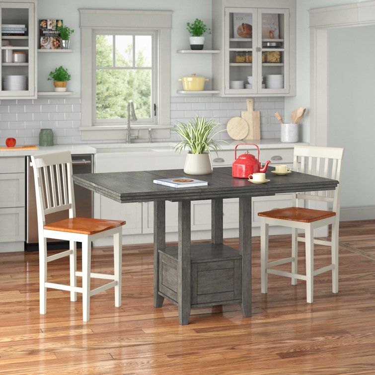 Expandable counter discount height dining table